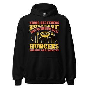 König des Feuers! Meister der Glut! Grillmeister! Hochwertiger Hoodie