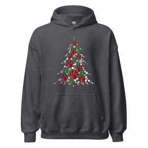 Christmas Paw Tree Hoodie - Weihnachten Pfoten Baum Kapuzenpullover