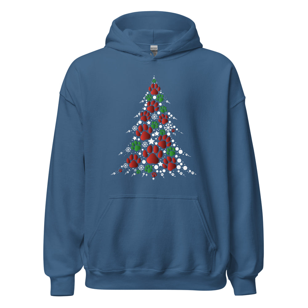 Christmas Paw Tree Hoodie - Weihnachten Pfoten Baum Kapuzenpullover