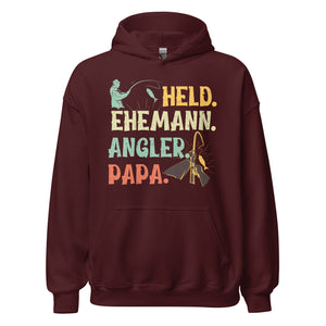 Stolzer Hoodie - "Held, Ehemann, Angler, PAPA!" - Jetzt bestellen!