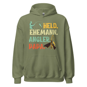 Stolzer Hoodie - "Held, Ehemann, Angler, PAPA!" - Jetzt bestellen!