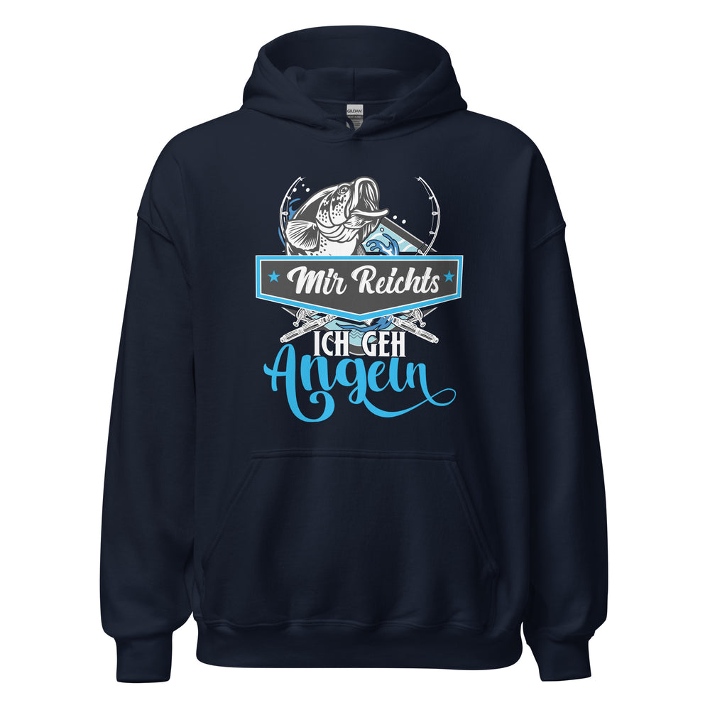 Cooler Hoodie mit dem Spruch "Mir reichts, ich geh angeln!" - Jetzt bestellen!