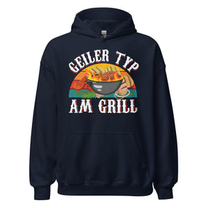 Cooler Grill-Kapuzenpullover | Spruch: "Geiler Typ am Grill!"