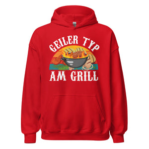 Cooler Grill-Kapuzenpullover | Spruch: "Geiler Typ am Grill!"